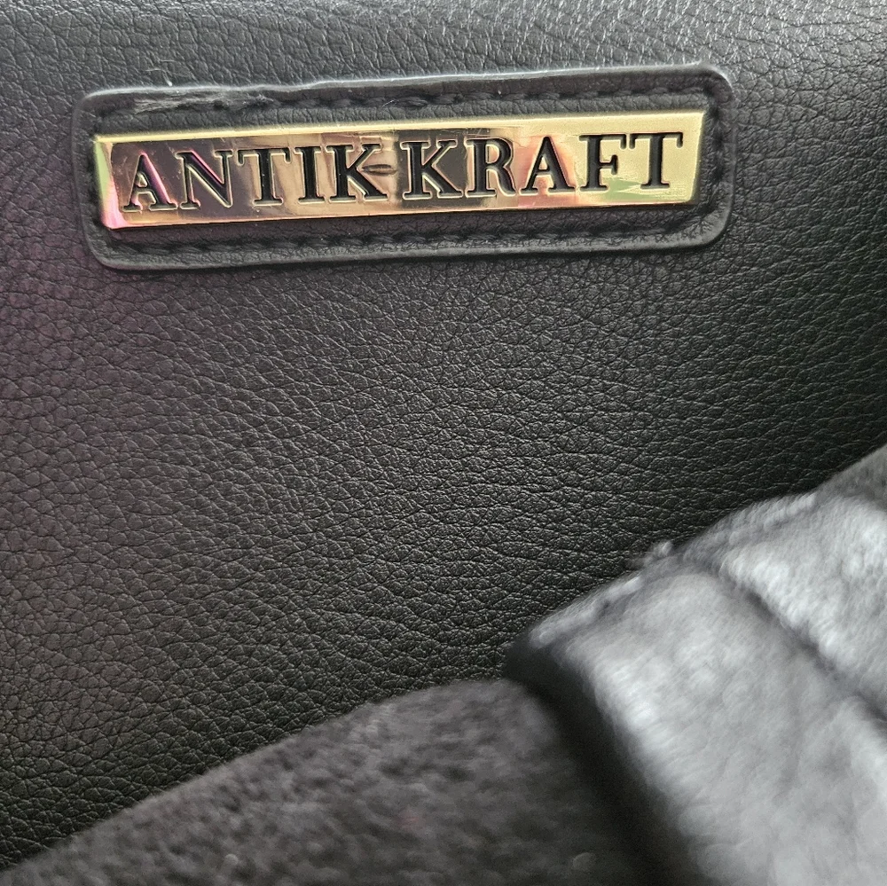 Antik Kraft Black Leather Tote Bag